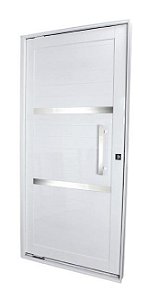 PORTA CRV ALUMINIO PIVOTANTE LINHA NOBRE C/ PUXADOR RETO 40CM  BRANCA 215,5X100X10,5CM