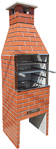 CHURRASQUEIRA DE CONCRETO PRE MOLDADA COM DE GRELHA INOX + ARO PARA ESPETO  2.20MT X 0,65CM