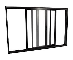 JANELA CORRER 3F MOVEIS ALUMINIO BLACK EXCELLENCE 100X150X12CM