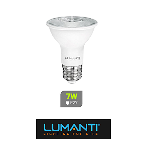 LÂMPADA PAR 20 7W 3000K IP20 IRC 80 USO INTERNO LUMANTI