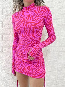vestido meril zebra | rosa