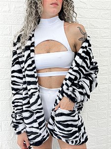 casaco pelúcia  | zebra
