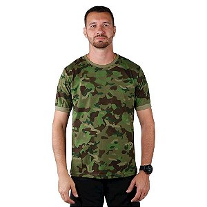 Camiseta Masculina Soldier Bélica Camuflada Tropic
