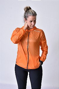 Jaqueta Corta Vento Ultralight Laranja Feminina