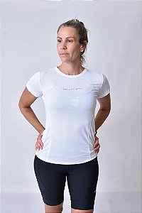 Camiseta Tech Run Manga Curta Branco Feminina