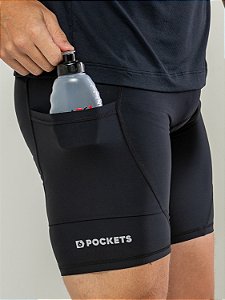 Bermuda 6 Pockets Run Black Masculina