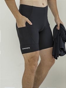 Bermuda 6 Pockets Run Black Masculina