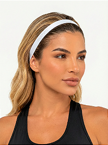 FAIXA PARA CABELO SILICONE E REGULAGEM BRANCA