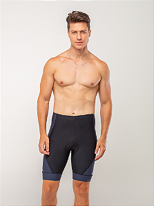 BERMUDA EVOLUTION RUN PRETA E AZUL 2 BOLSOS + 1 BOLSO DE ZÍPER MASCULINO