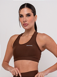 TOP NADADOR DE COMPRESSÃO CHOCOLATE COM BOJO FEMININA