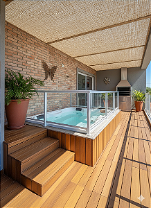 Forro Náutico Arena Marine para pergolado ideal para áreas externas 1,40m de largura – inspirado na cor suave da areia e no estilo náutico refinado.