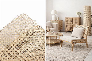 Palhinha Indiana Sextavada Polietileno Premium POL06 80cm - Cor Palha - Luxo e Durabilidade
