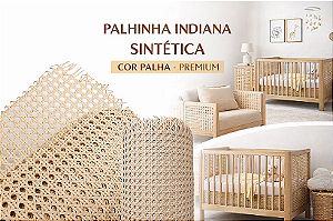 Palhinha Indiana Sextavada Polietileno Premium POL06 100cm de Largura - Cor Palha - Luxo e Durabilidade