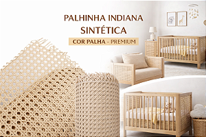 Palhinha Indiana Sextavada Polietileno Premium POL06 100cm de Largura - Cor Palha - Luxo e Durabilidade