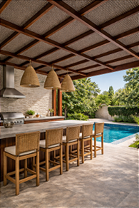 Forro Náutico Castanho Mediterrâneo Marine para pergolado 1,40m de largura