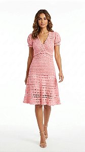 Vestido de Crochê Midi, Estilo Princesa, Exclusividade Krafiti!