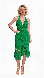 Vestido de Crochê Verde Esmeralda, Exclusividade Krafiti!