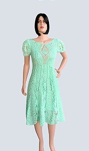 Vestido Artesanal Verde Água!