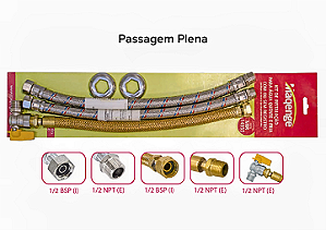 KIT P/ AQUECEDOR A GAS C/ FLEXIVEL TOMBACK E REGISTRO ESFERA 30072 / 1474