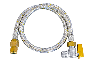 KIT PARA INSTALAÇÃO DE FOGÃO A GAS 1.00 MT C/ REGISTRO E ADAPTADOR 30003 / 1455