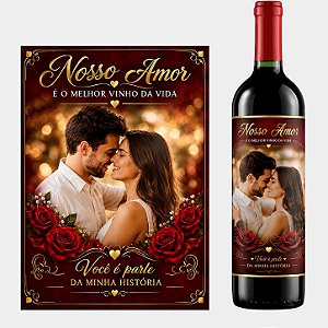 Vinho Personalizado + Quadro MDF — Arte Cestas