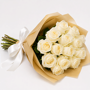Buque de 18 Rosas Brancas