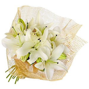 Luxuoso e Fascinante Buquê de Lírios Branco - Mariza Flores