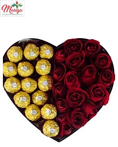 Coração Rosas e Ferrero Rocher