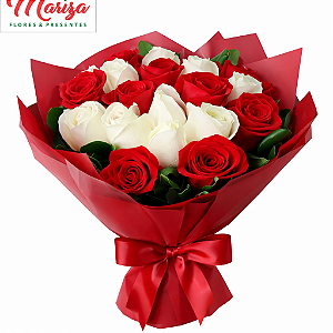 Buque 18 rosas mistas