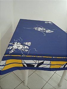 Toalha de Mesa Lara  (Azul Ibisco) - Linho
