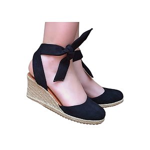 ESPADRILLE ANABELA AMABILE PRETO SALTO 5.5 CM