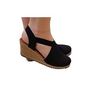 ESPADRILLE ANABELA SALOMÉ PRETO SALTO 5,5 CM