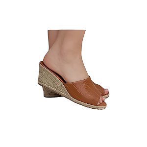 ESPADRILLE ANABELA TAMANCO VERONA CROCO CARAMELO SALTO 5,5 CM