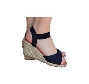 ESPADRILLE ANABELA BELLE PRETO SALTO 5,5 CM