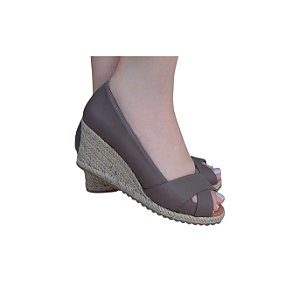 ESPADRILLE ANABELA CAPRI TAUPE SALTO 5,5 CM