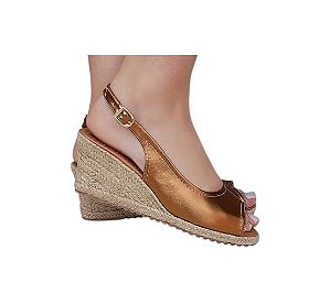 ESPADRILLE ANABELA IBIZA AGED BRONZE SALTO 5,5 CM