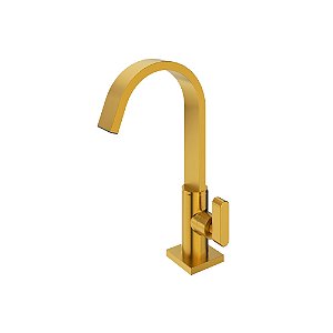TORNEIRA DE PIA PARA BANHEIRO - DOURADO ESCOVADO - COLOR DOM