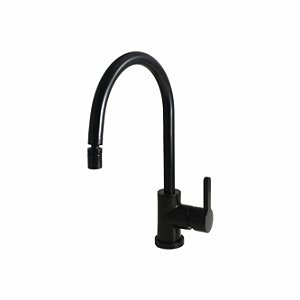 TORNEIRA MISTURADOR MONOCOMANDO PARA COZINHA - PRETO FOSCO - COLOR MOZART
