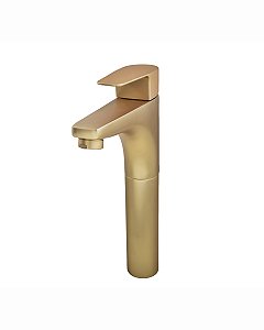 TORNEIRA MISTURADOR MONOCOMANDO PARA BANHEIRO ALTO - DOURADO FOSCO - COLOR LED
