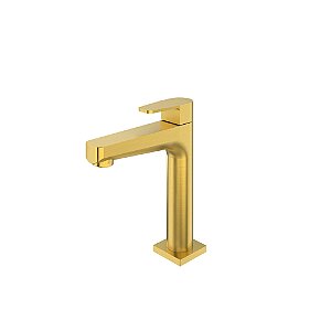 TORNEIRA DE PIA PARA BANHEIRO BICA MÉDIA - DOURADO ESCOVADO - COLOR LED