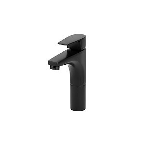 TORNEIRA MISTURADOR MONOCOMANDO PARA LAVATÓRIO MESA BICA MÉDIA - PRETO FOSCO - LED