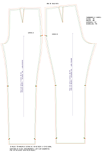 Molde impresso: Base de Calça 38 ao 44