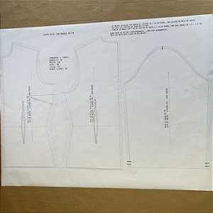 Kit moldes impressos: (blusa sem manga, blusa com manga, calça e saia) 46 ao 54