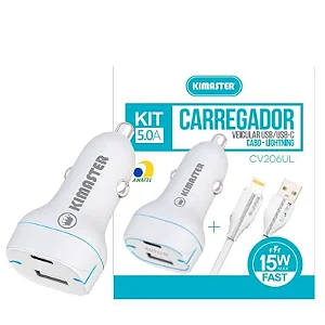 KIT CARREGADOR VEICULAR CV206UL FAST