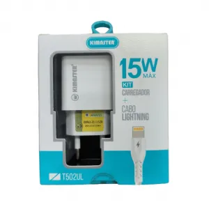 FONTE CARREGADOR+CABO LIGHTINING KIMASTER T502UL