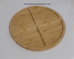 Petisqueira Com 3 Divisorias Bambu 25cm