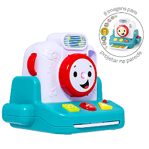 Máquina fotográfica com projetor buba