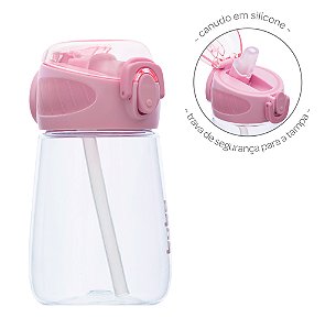 Garrafa em tritan rosa buba