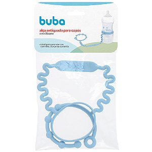 Alça antiqueda para copo em silicone azul Buba