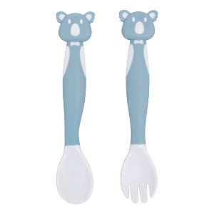 Kit talheres flexíveis coala azul buba